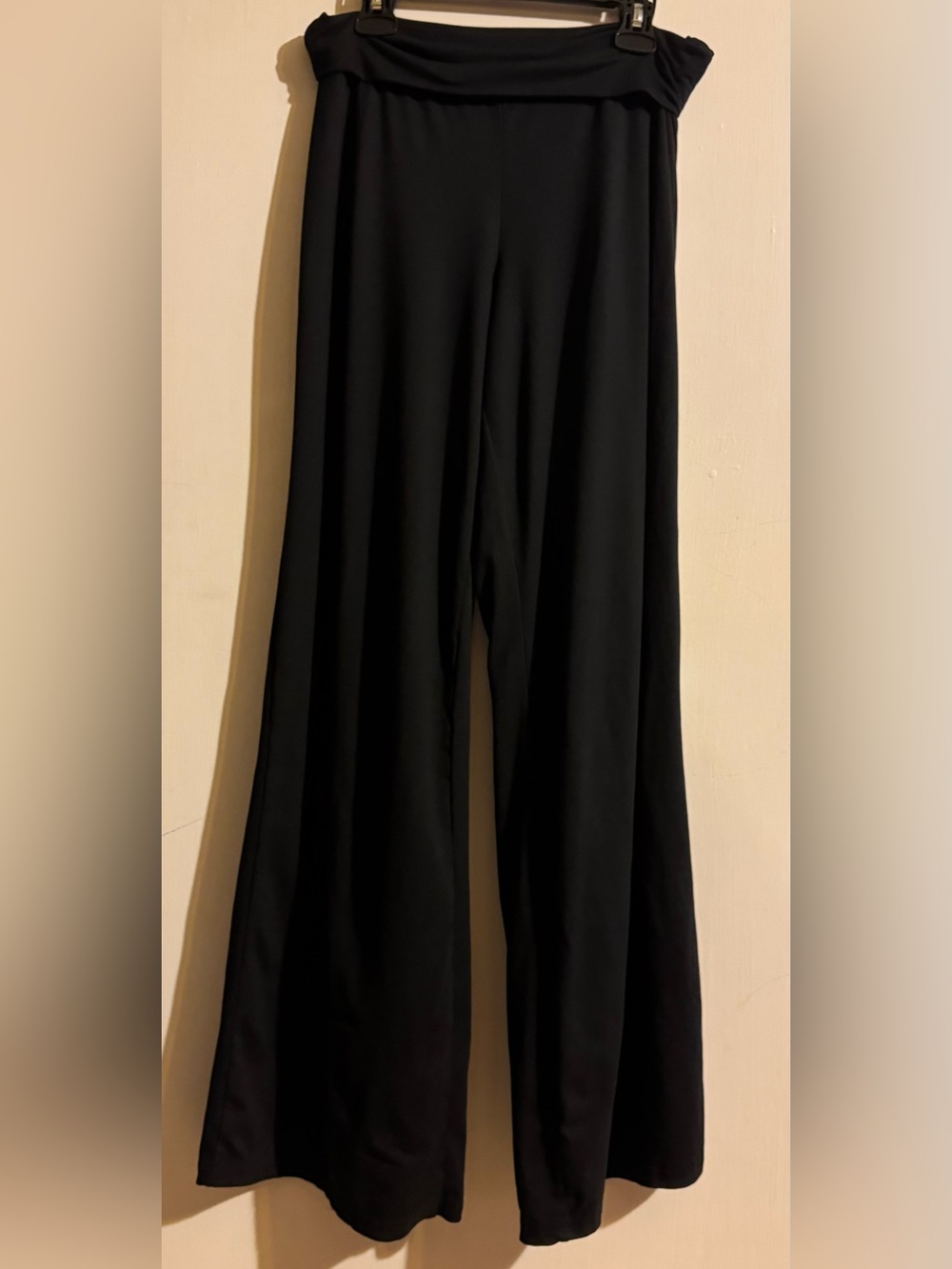 Foldover Wide-Leg Yoga Pants